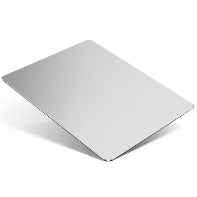 TERRATUTOR Aluminum Metal Mouse Pad Rubber Base and Alloy Surface for Fast and Accurate Control Silver - Non-Slip Micro-Sandblasted