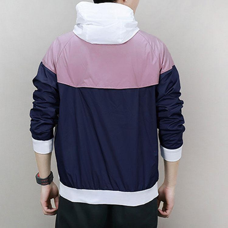 Nike Windrunner Color Block Sports Jacket Men Jacket White Blue Pink 727325-103