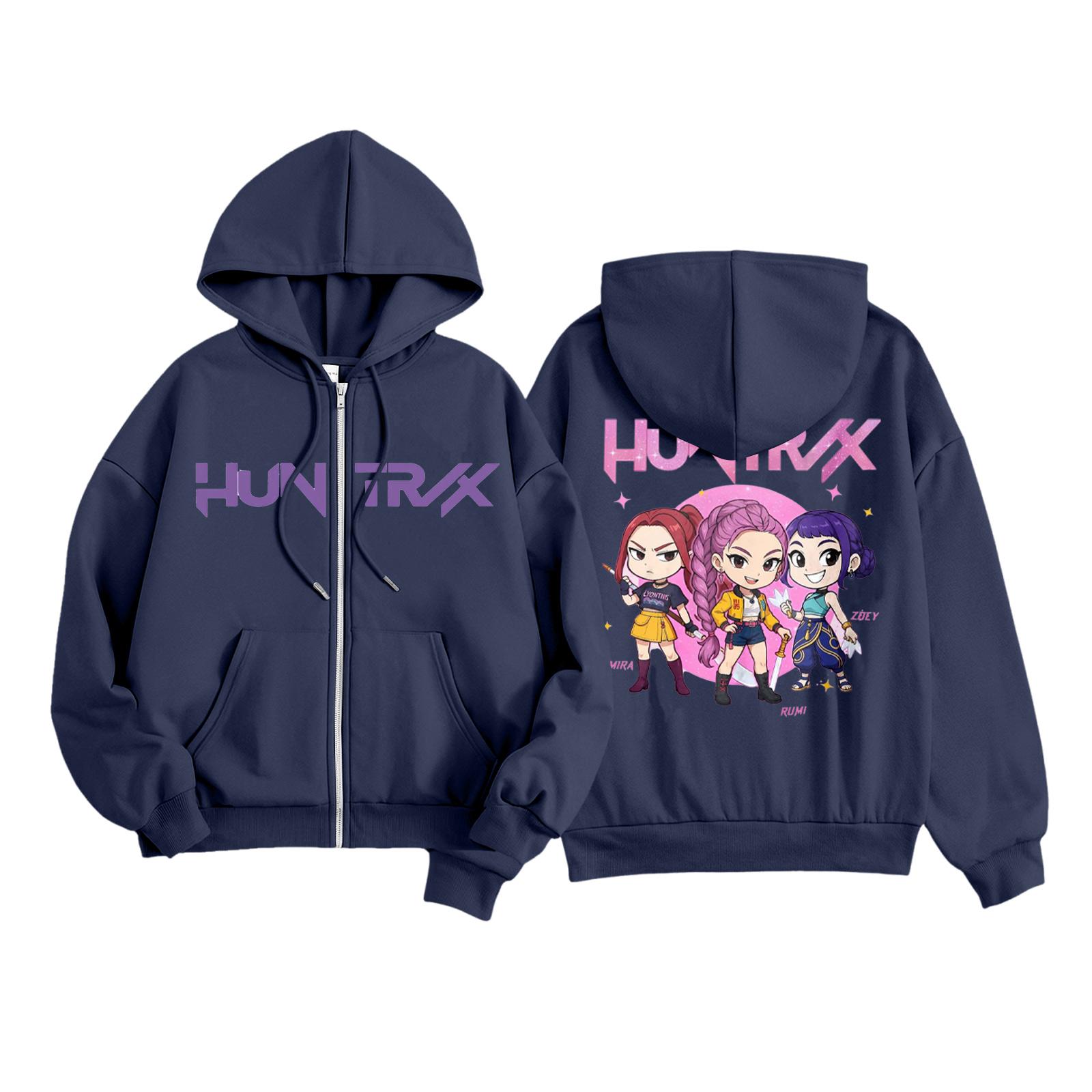 

Детская мода Женская легкая толстовка с длинным рукавом на молнии Толстовка с принтом и карманами 110 тёмно-синий