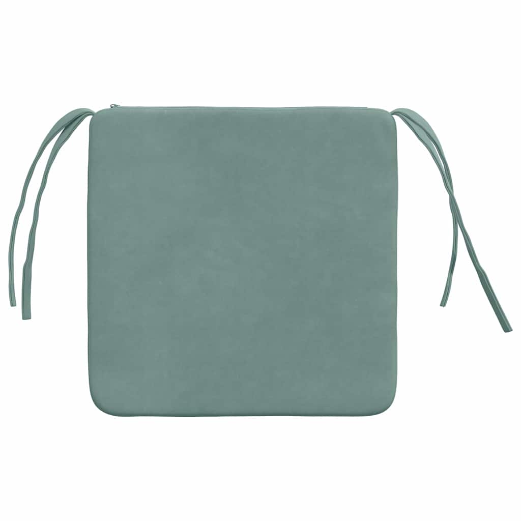 Seat Cushion Set 4 pcs Teal Green 40 x 40 x 3 cm Velvet