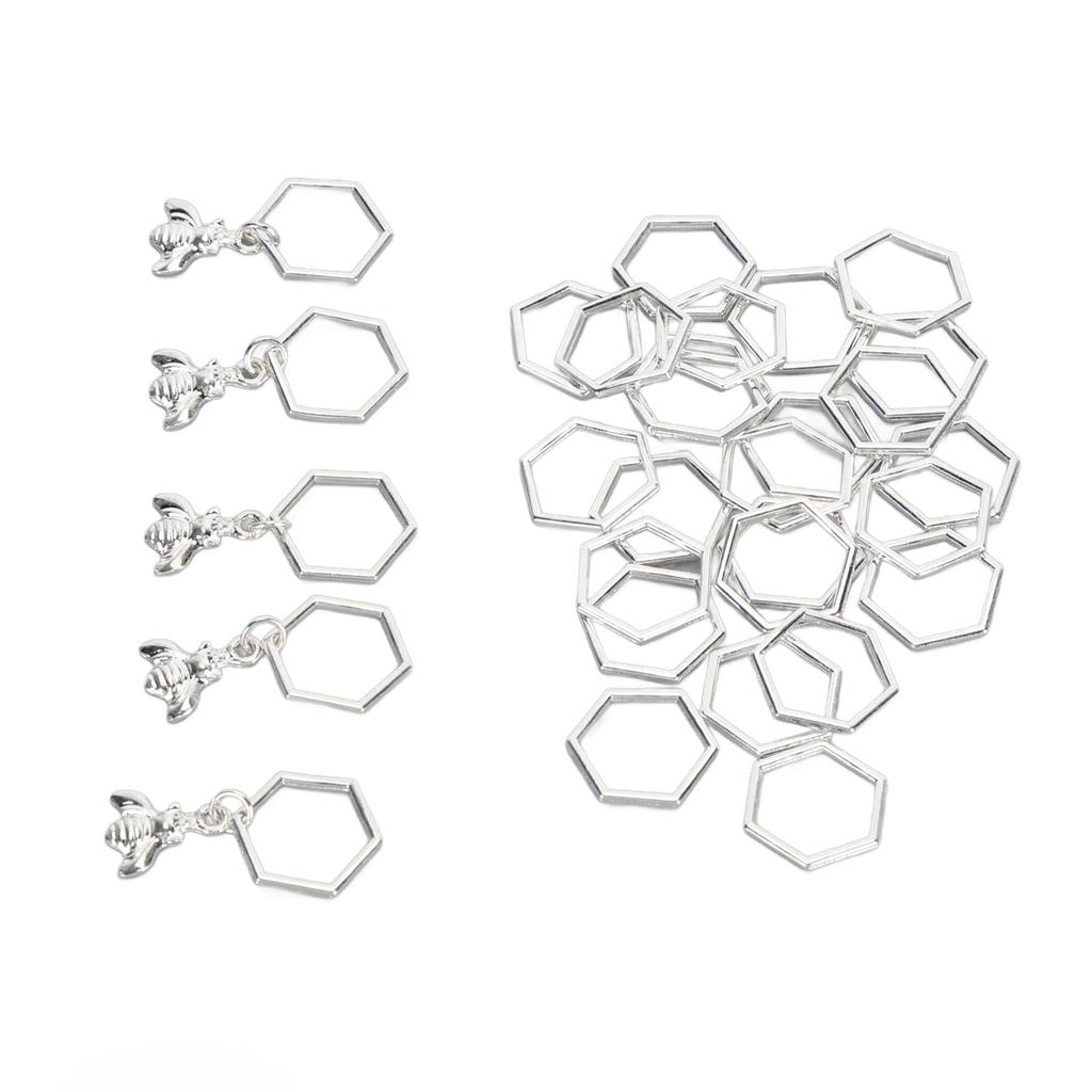 30Pcs Knitting Stitch Markers Metal Hex Crochet Markers for Weaving Crafts Fabric Clothing