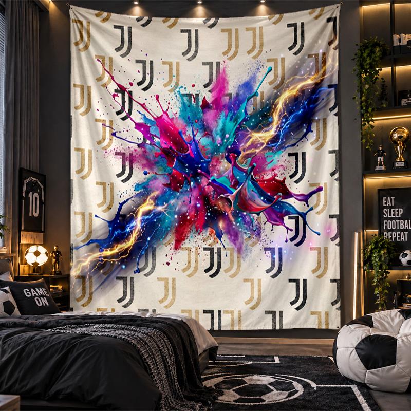 Arazzo da Appendere a Parete Tessuto Stampato Juventus FC per Soggiorno Camera da Letto Decorazione per la Casa