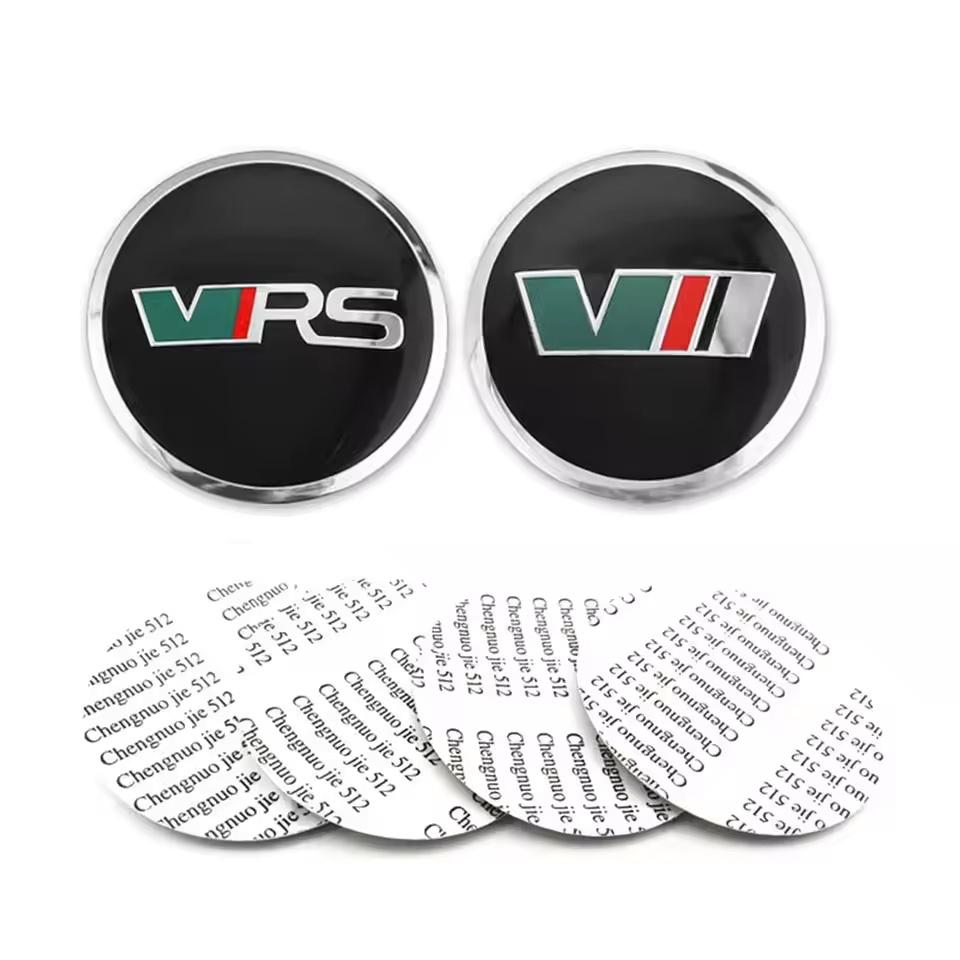 4pcs 56mm 60mm Car Wheel Center Caps VRS Sticker V Badge For A5 A7 VRS MK1 MK2 MK3 Car Stickers Accessories