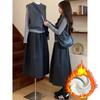 Gray Wool Blend High Waist A-Line Skirt for Women - Petite & Plus Sizes, Autumn/Winter 2025 Collection.