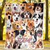 Dogs Variety Collage Personalized Design Customizable Outdoor Blanket Personalized Name Soft Warm Cozy Suitable For Picnics Outdoor Travel And Camping