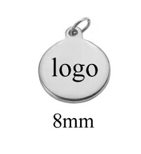 20pcs/lot Stainless Steel Customize Logo Tags Charms for DIY Jewelry Making Personalized Name Logo Disc 3 Colors