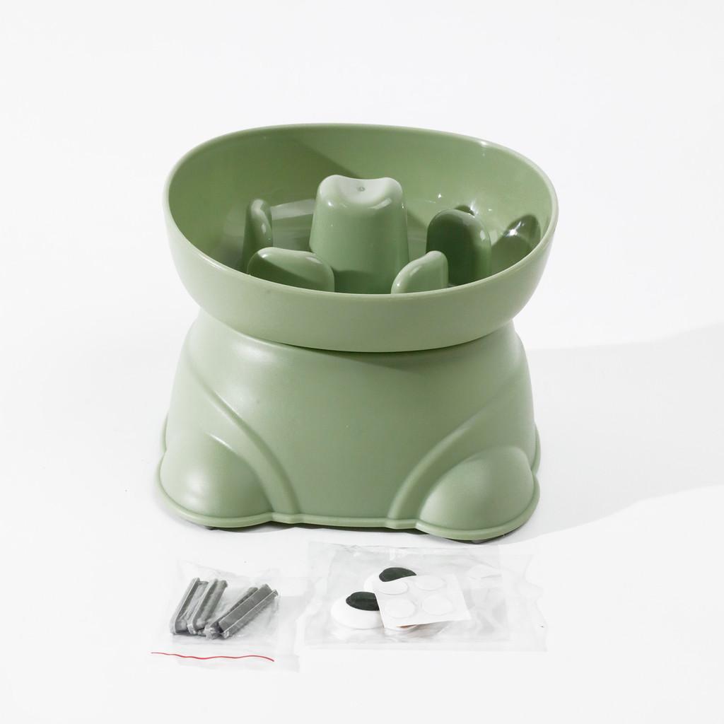 

Современный контейнер для корма для домашних животных с функцией автоподачи для маленьких собак и щенков зелёный