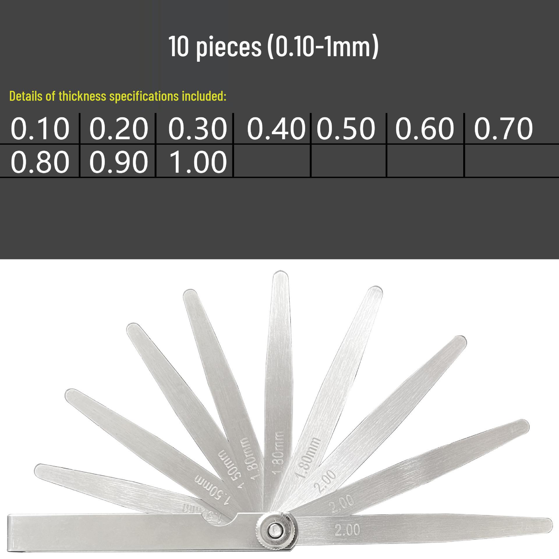 

Fishman Stainless Steel Feeler Gauge Set, 0.01-5.0mm Thickness, Thin Gauge for Valve Measurement with Scale