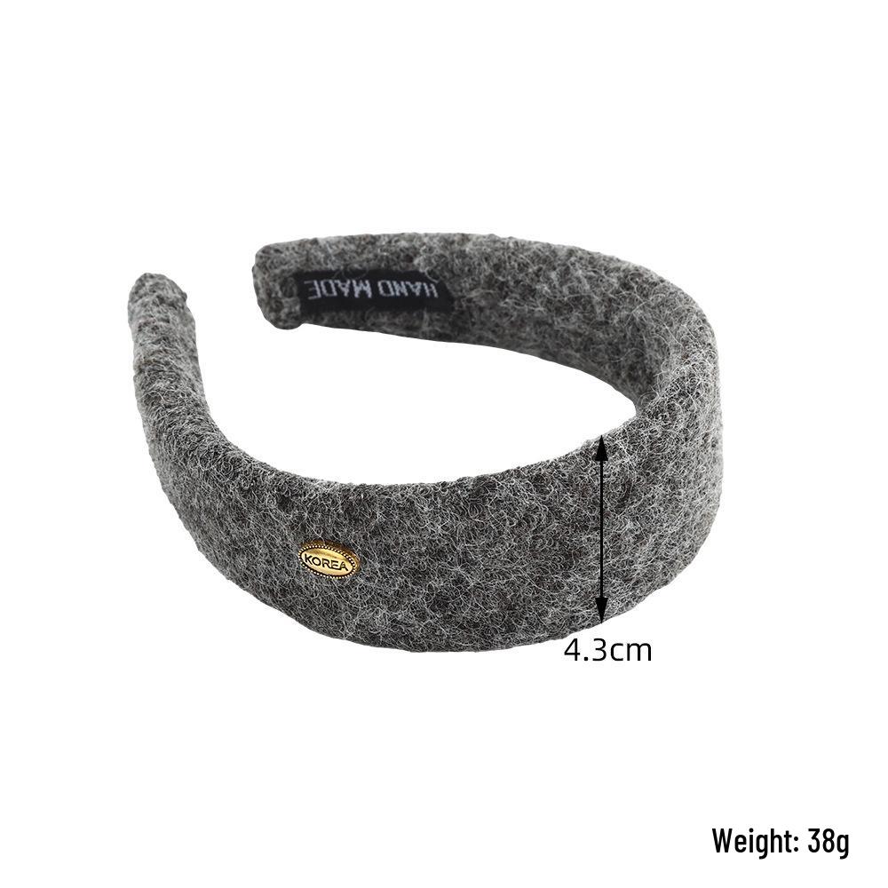 Gold Label Woolen Wide Headband for Autumn & Winter - High-Class Versatile Accessory for Flyaway Control & Outings