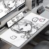 Großes Cartoon Süße Mädchen Schwarz Weiß Mauspads Anime Hübsches Mädchen Tischmatte XL E-Sport Schreibtischmatte Büro Tastatur Erweitertes Mauspads