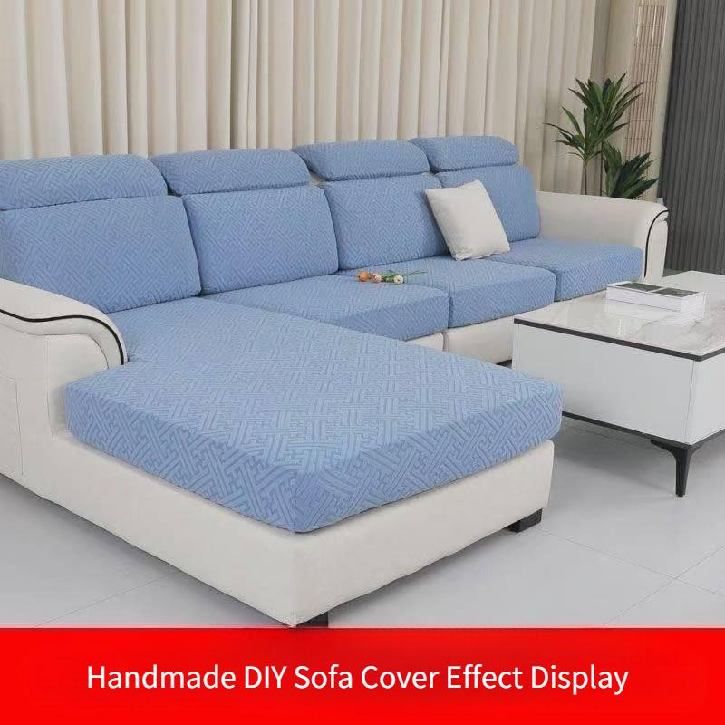 1.7m Wide Jacquard Stretch Knit Fleece Fabric for Chair Covers, Sofa Covers, and Cushion Covers, DIY Crafts