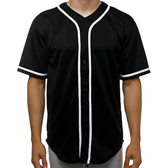 Men Summer T-shirt Pullover Short Sleeves Color Matching Buttons Single-breasted Daily Wear Loose Mid Length Men Baseball Uniform Male Clothes