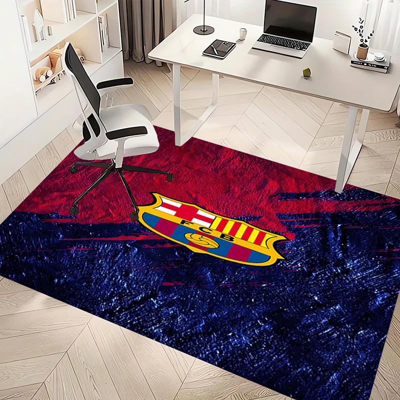 1pc FC Barcelona Print Area Rug - Soft, Washable Non-Slip Indoor Mat, Living Room, Home Office Decorative Rug,Office Decorative