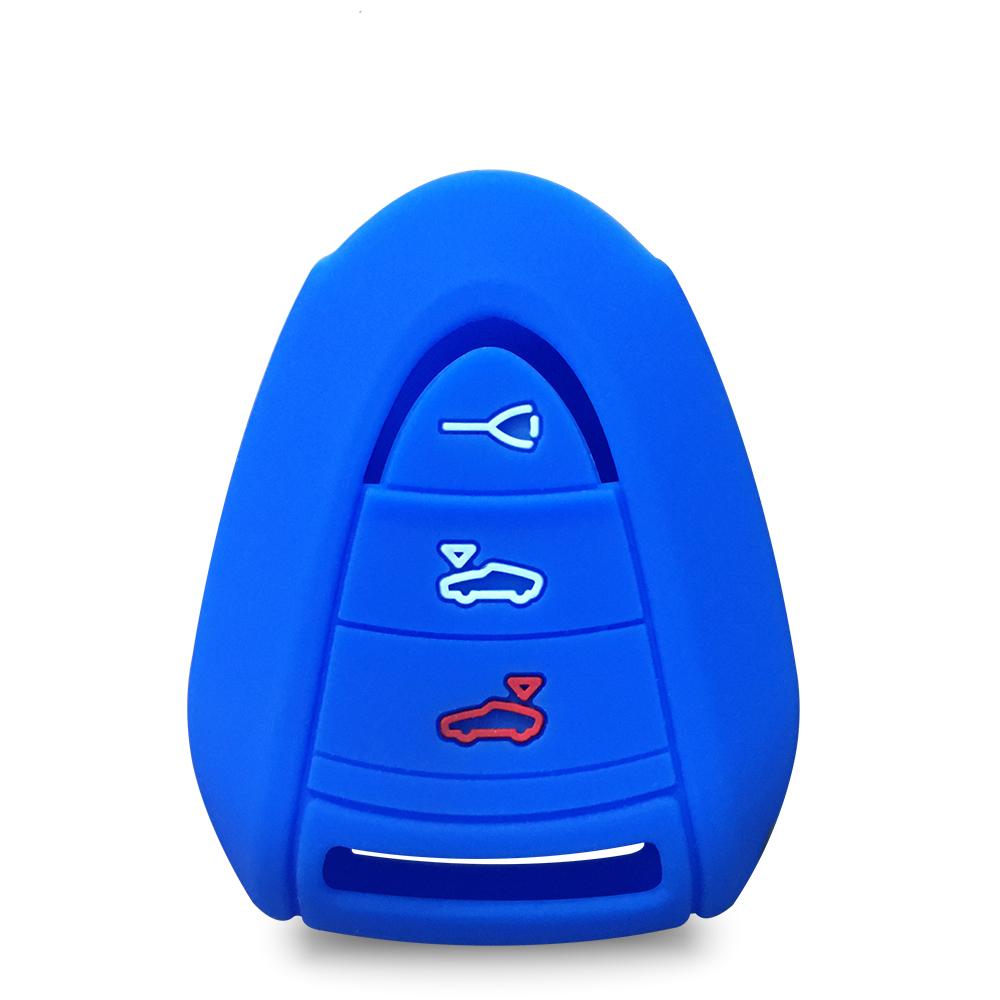 Silicone Key Case Cover Holder Shell for Porsche Boxster 911 996 997 Cayman 987 Cayenne Carrera Remote Protective Accessories