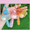 Adorable Pvc Transparent Pink Sheep Keychain Cartoon Car Accessory Cute Gift