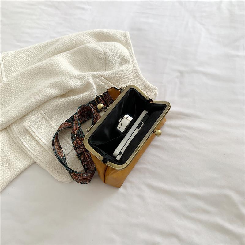 Wide Strap Vintage Fashion PU Leather Bag Women's Handbags Chain Tote Bags Women Shoulder Crossbody Messenger Bags