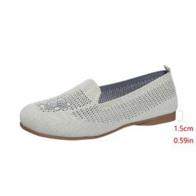 

Large size single shoes autumn new fly-woven mesh surface shallow mouth one pedal lazy flat bottom casual women s shoes tide 36