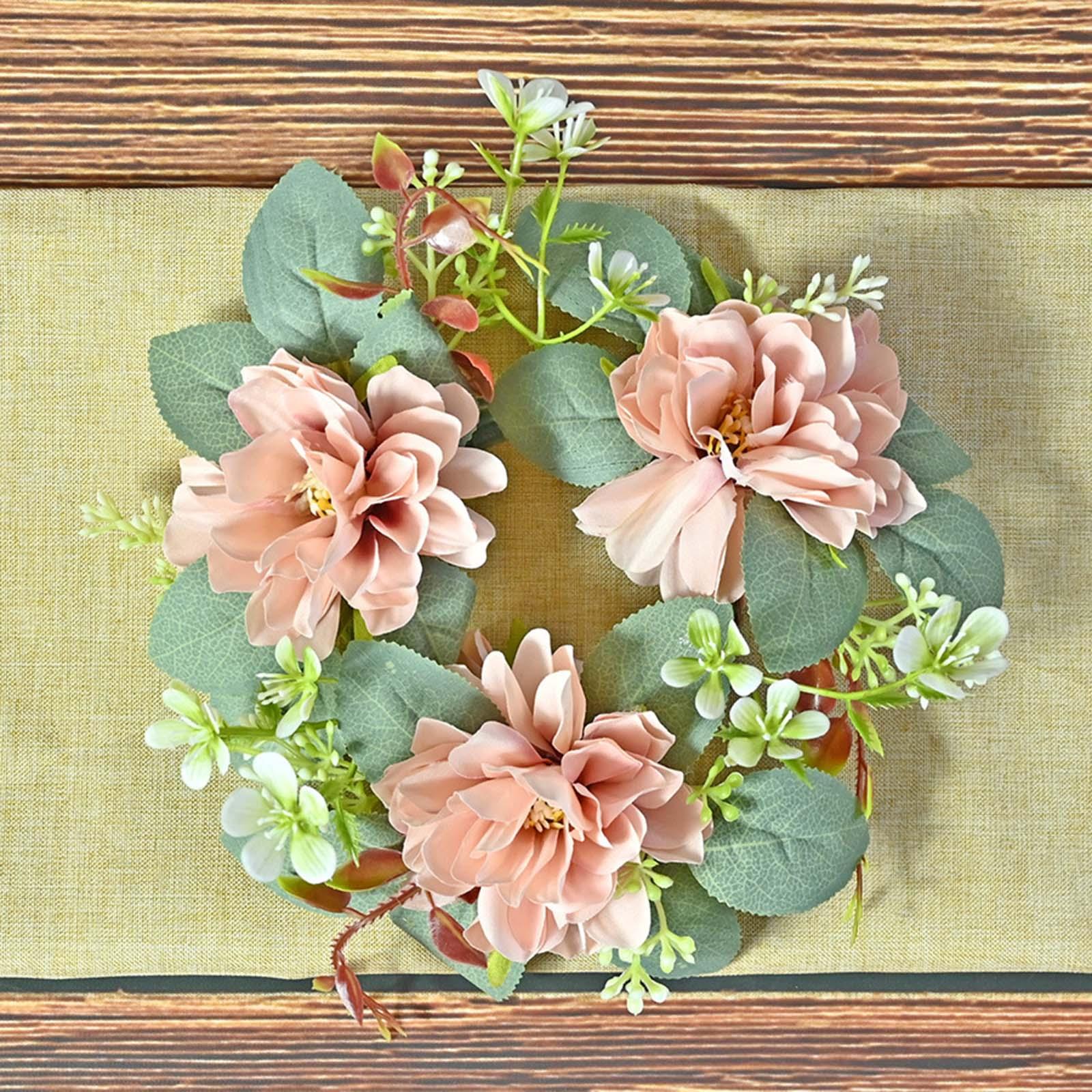 

Кольца для свечей, венки, украшения, подсвечники, декоративные кольца, гирлянда из свечей для столовой, вечеринки, рождественского праздника, декора розовый