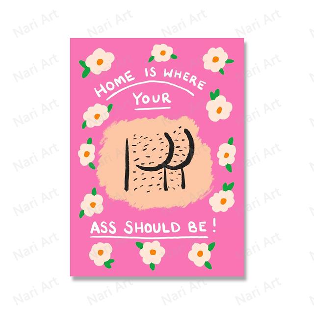 Flower Girl Abstract Leopard Feminist Wall Art Canvas Painting Printing Nordic Poster Booties But