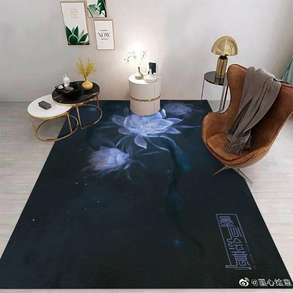 Flower Carpet Cartoon Living Room Bedroom Kitchen Sofa Table Balcony Rug Non-slip Washable Mat Exquisite Home Ornaments