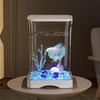 Creative Betta Fish Ecological Desktop Tank with Night Light Decoration.