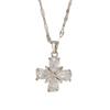 Versatile Niche‑Style Titanium‑Steel Women Necklace, Four‑Petal‑Flower Zircon‑Inlaid Advanced‑Design Collarbone Chain