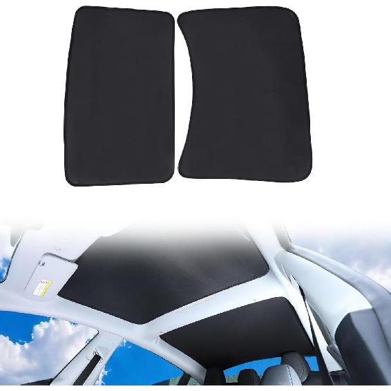 Top Glass Sunroof Sun Shade for 2025 Tesla Model 3, No Gap No Sag Roofs Sunshade with Storage Bag, No Gap No Sag Sunshade Roof Heat Insulation