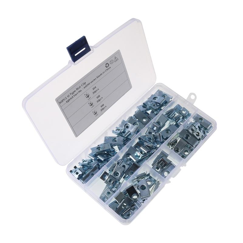 Screws Panel Fastener Clips Speed U Nut Auto Cap M4 M5 M6 180pcs/220pcs/90pcs
