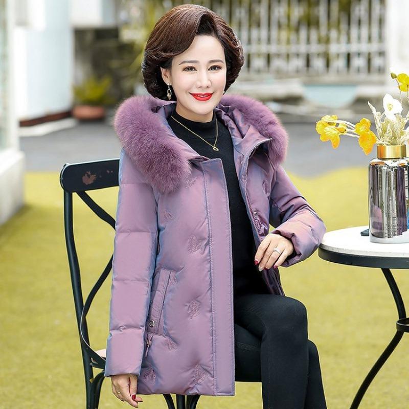Noble Mother Down Jacket In Women's Winter Clothes Thickened Top In the Elderly Autumn and Winter Forty or Fifty Year Old Coat