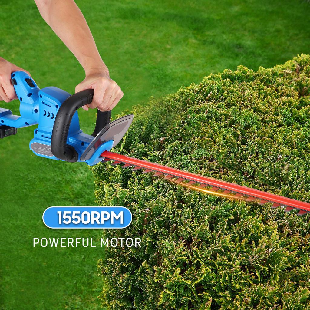 Akku-Heckenschere, 20 V elektrischer Buschschneider mit 22"" Doppelklingen, 3/4"" Schnitt