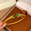 K Sand Gold Zircon Resin Gourd Opening Bracelet New Chinese Temperament Versatile Bracelet Light Luxury High-end Jewelry