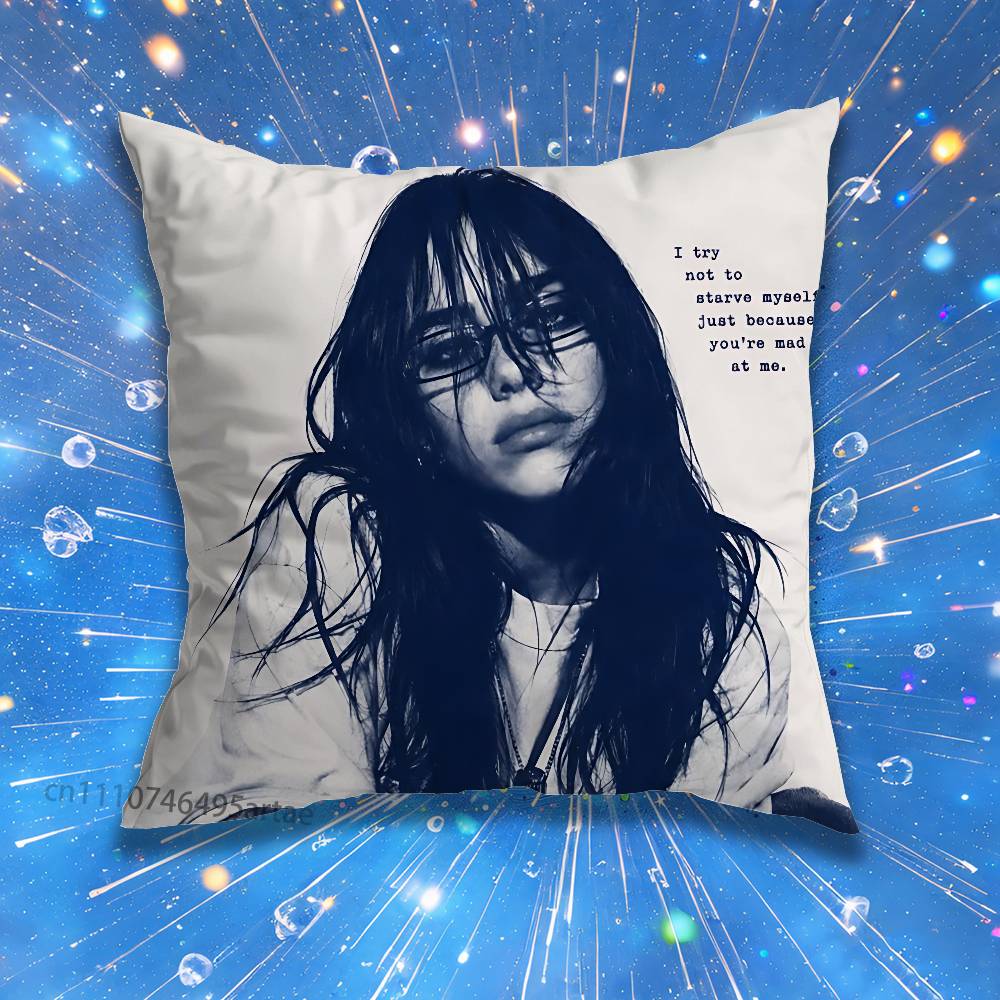 HIT ME HARD AND SOFT Billie Eilish Pillow for Sofa Seat Chair DecorativeModern Home Decor Print Throw Cushion