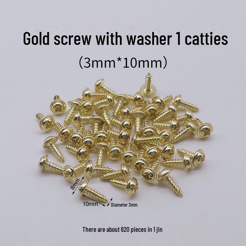 Gold and Silver Self-tapping Screw Kit with Washers, Assorted Models, 500g.