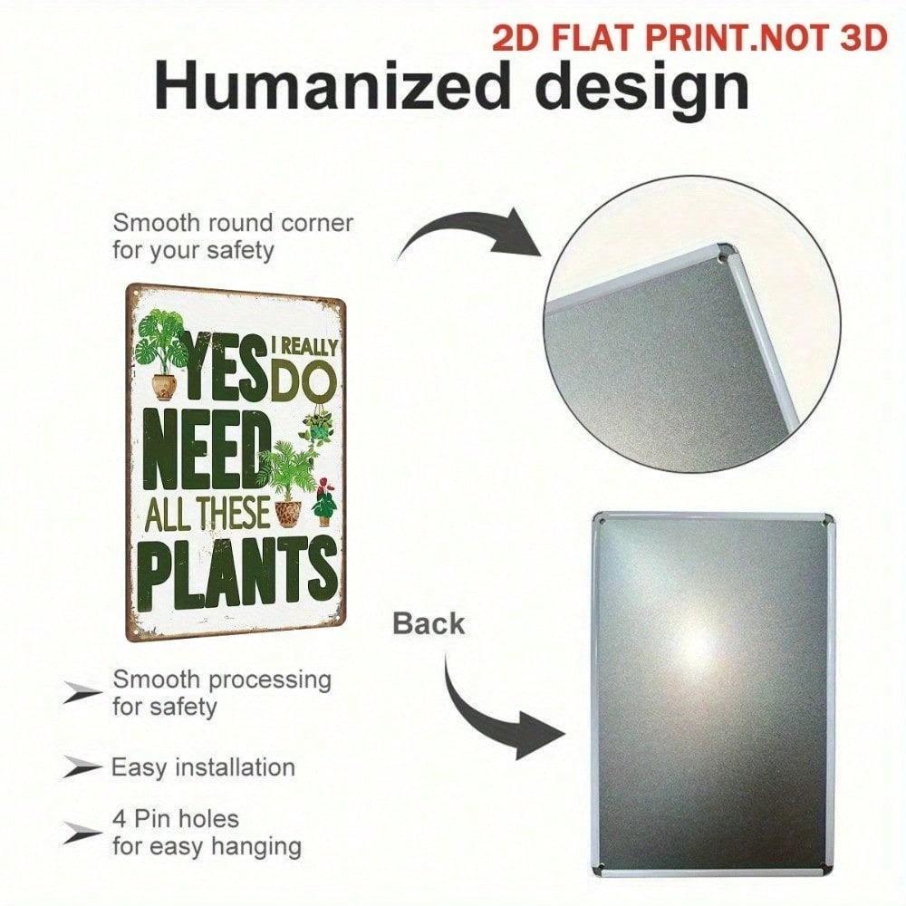 Metal Wall Art Plant Lover Gift Garden Decor Poster