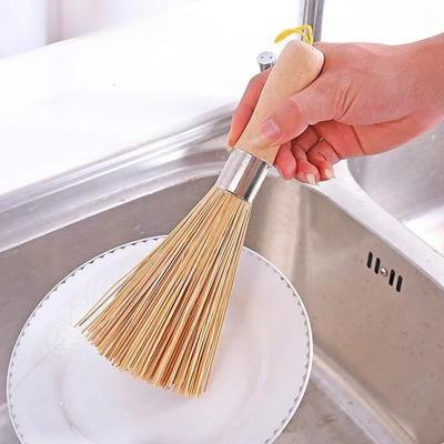 5 Pcs Natural Old-fashioned Household Kitchen Cleaning Does Not Hurt Pots and Pans Bamboo Brushes