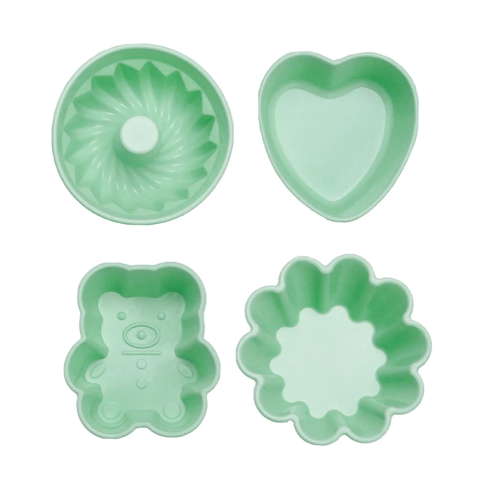 

4pcs Colored Silicone Cake Cups Muffin Cake Mold High Temperature Cupcakes Mold for Diy Chocolate Pudding Candies Baking Mold
