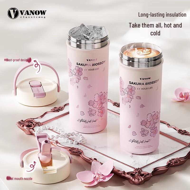 Vanow 550ml Cherry Blossom Insulated Bottle