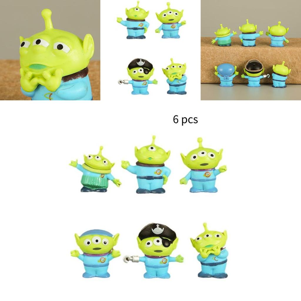 Set Of 6 Three-eyed Monster Anime Cartoon Alien Action Figures Toy Figurines