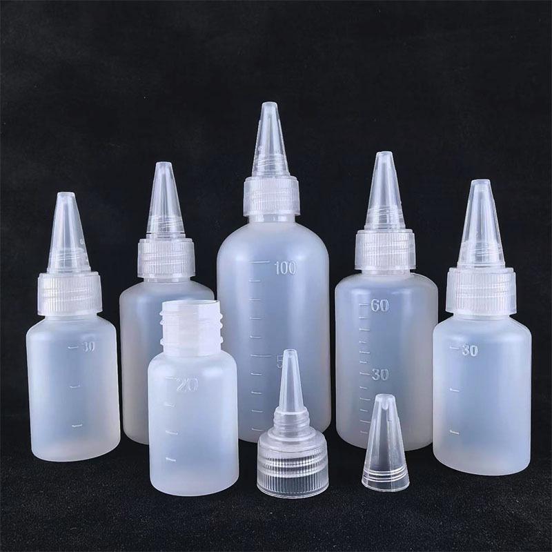 30/50/100ml HDPE Semi-transparent Graduated Squeeze Bottle with Scale for Ink, Glue, or Droppers