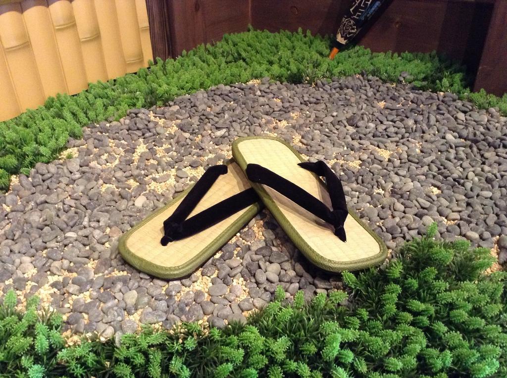 Edoten Geta Tire Igusa Made In Black Size LL Sandals, Soles, Grass, Japan, Straps,