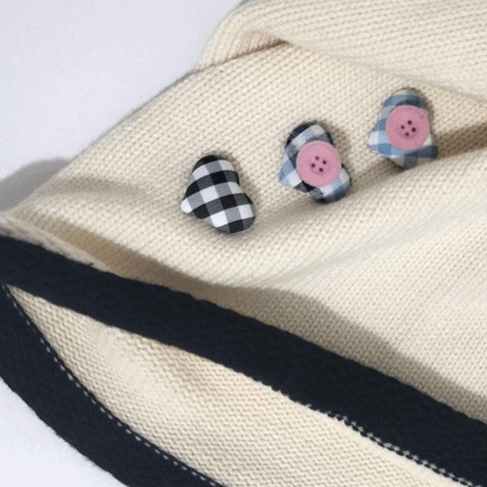 Heart Button Y2k Baggy Cap Vintage Pullover Hats Retro Knitted Beanies Cap  Spring and Autumn
