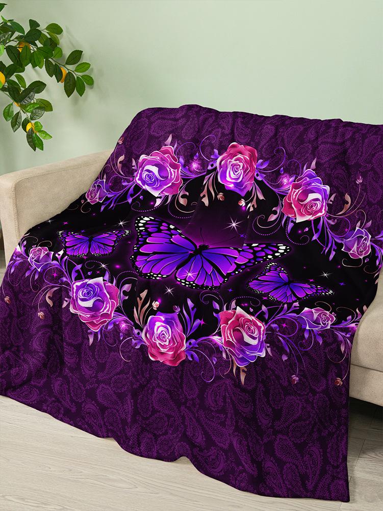 Flannel Blanket Animal Butterfly Dark Wind Blanket Crystal Fleece Blanket Spring And Autumn