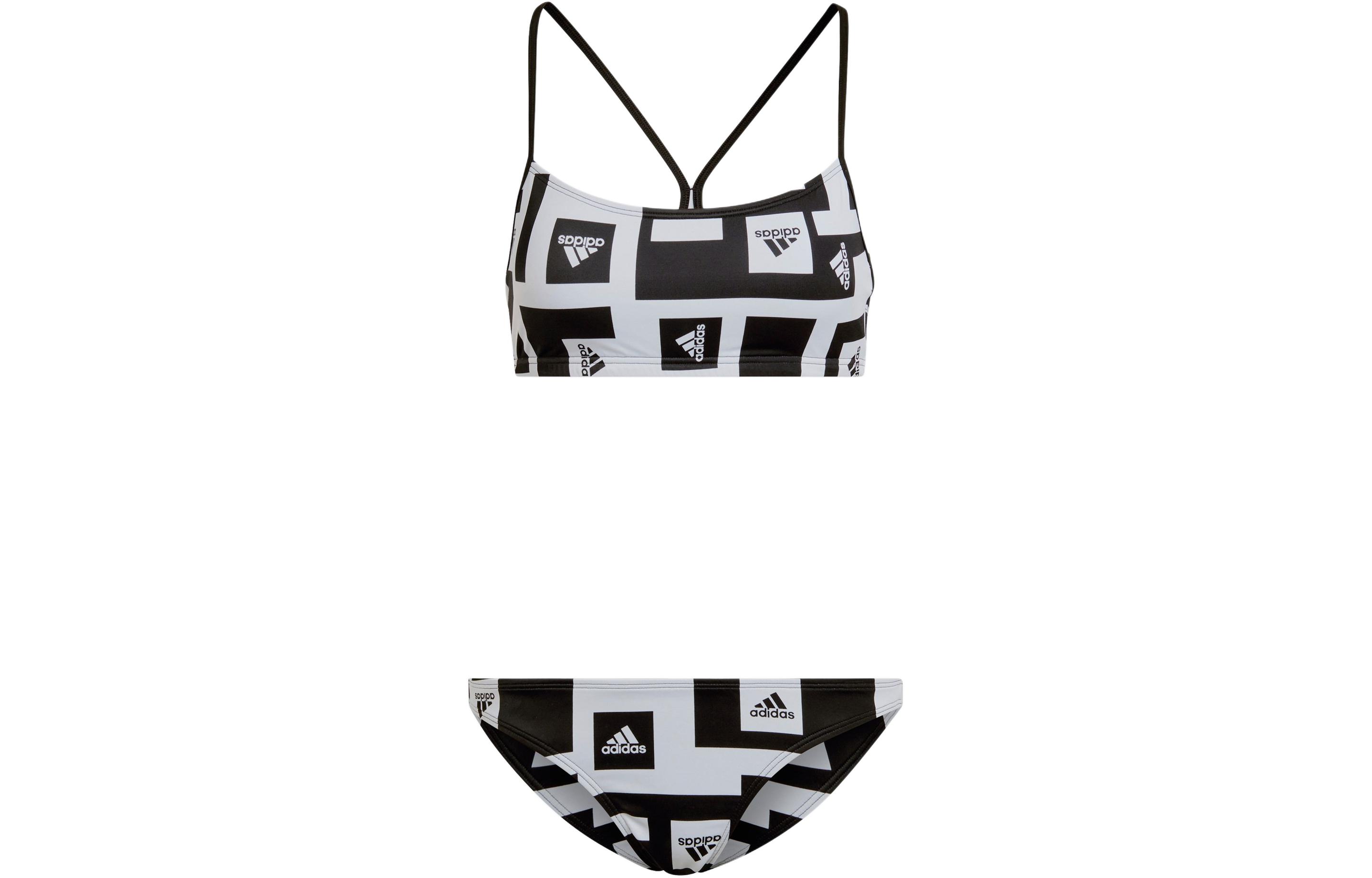Adidas LOGO GRAPHIC BIKINI Two Piece Swimsuit Women s White/Black H62031 S