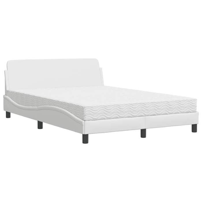 VidaXL Lit avec matelas blanc 120x200 cm similicuir 3208378