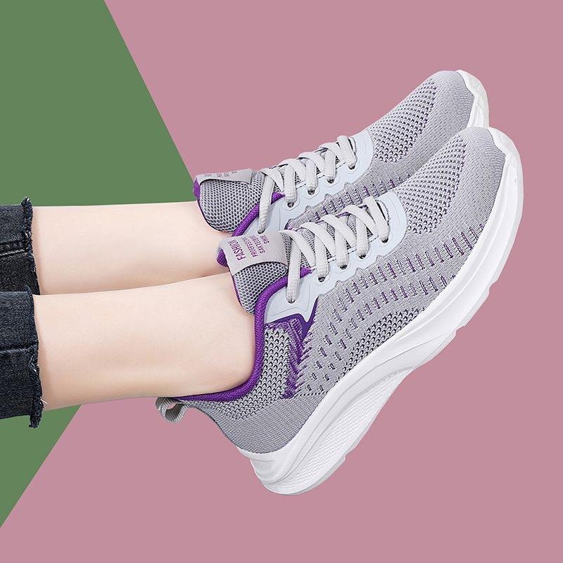 Women's Shoes Season Sports Women's Shoes Soft-soled Casual Travel Shoes Work Shoes Flying Woven Breathable
