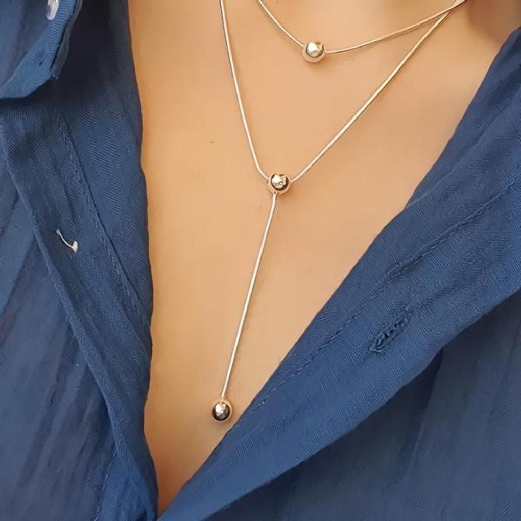 Damhalsband med daglig droppe och ormlänk (Två Kedjor Samtidigt)