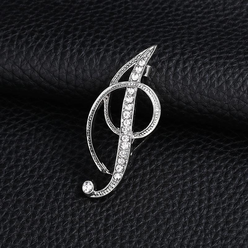 

1 шт. Брошь-булавка, любовные подарки, памятные украшения, свадебная хрустальная брошь, 26 английских букв, модная одежда, аксессуары, броши I серебряный