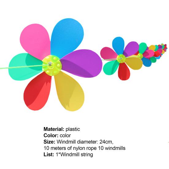Giroscop de Vânt Artizanat Delicat Șase Culori Greutate Ușoară Floare Șnur Agățat Moară de Vânt pentru Cadou