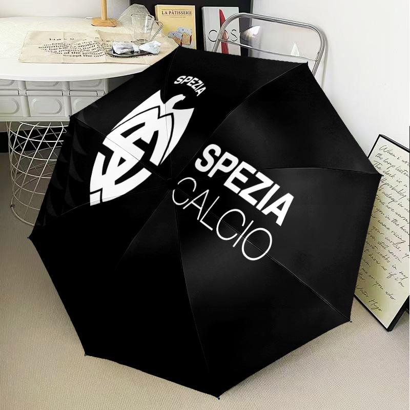 Spezia Fc Crest Design Automatic Folding Umbrella - 8-Rib Travel Umbrella with Auto Open/Close & Portable Gifts for Holidays or Birthdays