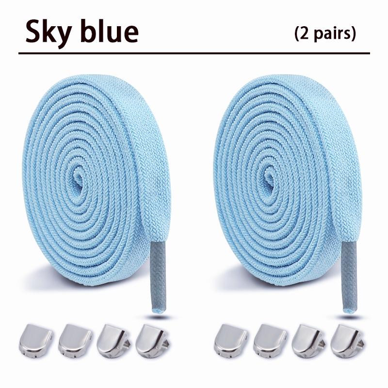 2Pair Double-layer elastic 8mm Flat Shoelace Shoes Accessories No Tie Shoe laces Quality Elastic Laces Sneakers Tennis Shoelaces
